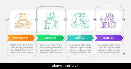 Multicolor overproduction layout with line icons Stock Vector