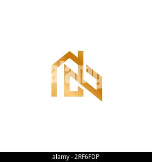 Letter N Home Logo. N Building Logo Design Stock Vector