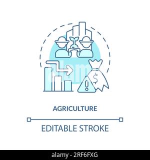 Customizable agriculture line icon concept Stock Vector