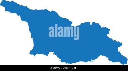 BLUE CMYK color map of GEORGIA Stock Vector