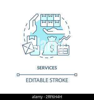 Customizable services line icon concept Stock Vector
