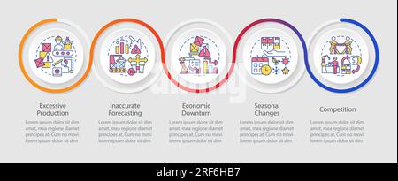 Multicolor overproduction layout with linear icons Stock Vector
