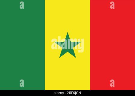 Vector image of the national flag of Senegal. Stock Vector