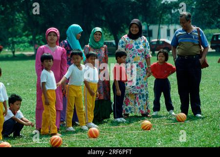 People in the municipal park, Georgetown, Penang Island, Malaysia Stock Photo