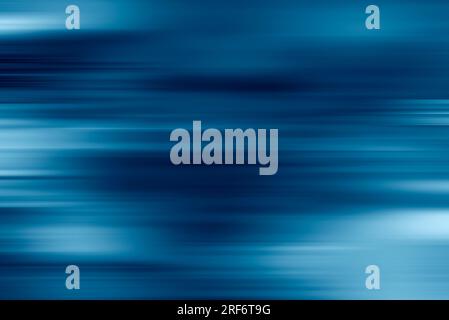 Acceleration speed motion on night road. Light and stripes moving fast over dark background. Abstract blue Illustration. Stock Photo