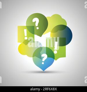 Question and Answer  Colorful Speech Bubbles with Copy Space Stock Vector