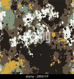 Graffiti curves seamless pattern with grunge effect. Stock Vector