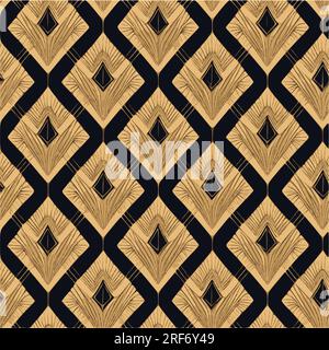 Art Deco Patterns Set. Fan scales ornaments. Geometric decorative. Stock Vector