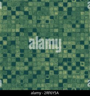 Retro mosaic abstract tiled pattern background. Stock Vector