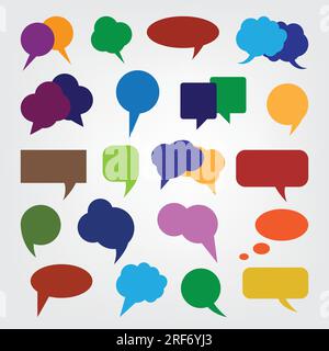Collection of Colorful Speech And Thought Bubble Vector Designs Stock Vector