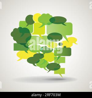 Big green speech bubble made from small bubbles Stock Vector