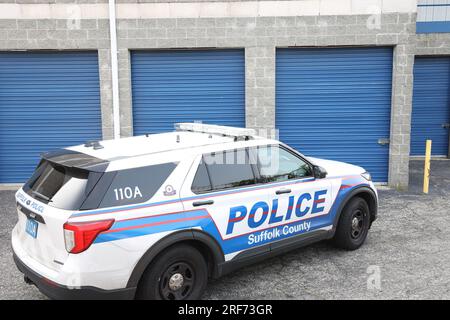 Amityville, United States Of America. 12th Sep, 2023. Amityville, N.Y.: Suffolk County Police Investigators sift through boxes, searching for evidence at the storage unit #86 of Rex Heuermann's at the Omega Self Storage at 185 Sunrise Highway in Amityville, New York, on July 20, 2023. People: Rex Heuermann Credit: Storms Media Group/Alamy Live News Stock Photo