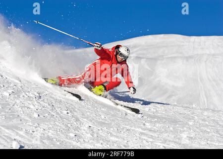Freeriding im Schnee, Salzburg, Österreich, Ski fahren, Stock Photo