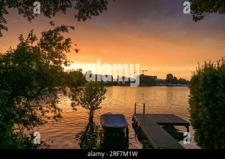 Sonnenuntergang, Eiswerder, Hakenfelde, Spandau, Berlin, Deutschland *** Local Caption *** , Berlin, Deutschland Stock Photo
