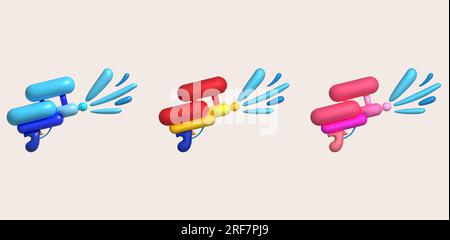 Water gun illustration. Plastic summer toy. Colorful design for ...