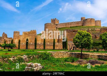 The Palace of the Marquises of Berlanga, Berlanga de Duero, Soria, in Castilla-La Mancha, Spain. The castle was built during the Arab conquest of the Stock Photo
