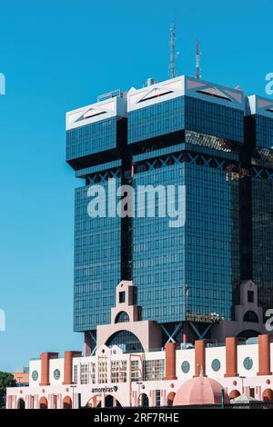 The Amoreiras Shopping Center in Lisbon. Built in 1985 it is Lisbon's oldest shopping mall with 238 stores and 50 restaurants. Stock Photo