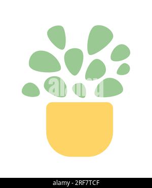 Small leaves decorative house plant semi flat colour vector object Stock Vector