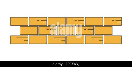 Brickwork flat line color isolated vector object Stock Vector