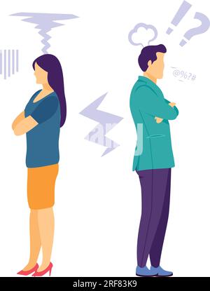 Family fighting flat color vector detailed character set Stock Vector ...
