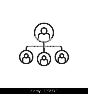 Hierarchy line icon on white Stock Vector