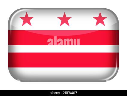Washington DC web icon rectangle button with clipping path 3d illustration Stock Photo