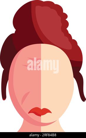 Facial Before and After vector icon design, beauty and personal care symbol, cosmetics and dermatologist sign, body aesthetics stock illustration, Fin Stock Vector