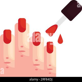 Manicure applying vector icon design, beauty and personal care symbol, cosmetics and dermatologist sign, body aesthetics stock illustration, Nail Poli Stock Vector