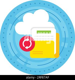 Automated data synchronization Vector Icon Design, Cloud Processing Symbol, Computing Services Sign, Web Services and Data Center stock illustration, Stock Vector
