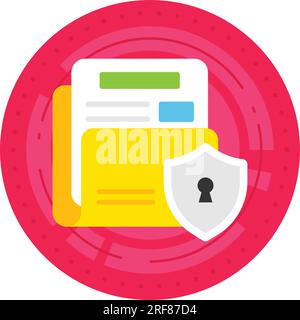 Web Server Locked Files Vector Icon Design, Cloud Processing Symbol, Computing Services Sign, Web Services and Data Center stock illustration, Protect Stock Vector
