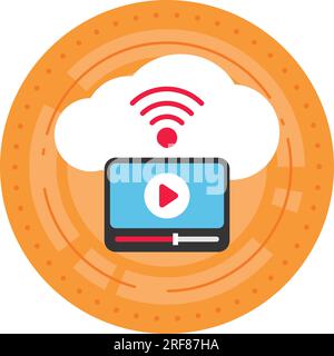 Big Data Transformation in the Cloud Vector Icon Design, Cloud Processing Symbol, Computing Services Sign, Web Services and Data Center stock illustra Stock Vector