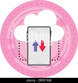 Deliver applications to mobile devices Concept Vector Icon Design, Cloud Processing Symbol, Computing Services Sign, Web Services and Data Center stoc Stock Vector