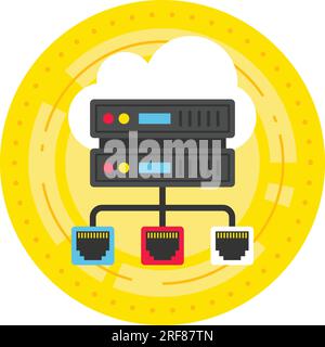 Remote Game Machine Vector Icon Design, Cloud Processing Symbol, Computing Services Sign, Web Services and Data Center stock illustration, Edge cloud Stock Vector
