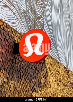 Toronto, Canada, Yorkdale Mall, Logo or sign of Lululemon in a store inside  of the commercial center. Lululemon athletica inc. is a Canadian multinat  Stock Photo - Alamy