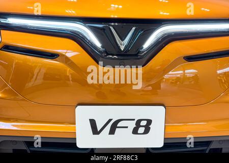 Toronto, Canada, Yorkdale Mall,   Logo sign of a VinFast LLC electric car. VinFast is a Vietnamese founded company of the Vingroup. In this image the Stock Photo