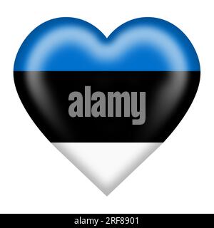 Estonia flag heart button with clipping path 3d illustration Stock Photo