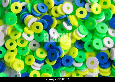 Polymer clay beads of various colors Stock Photo