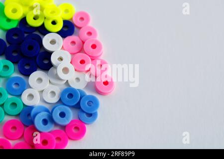 Polymer clay beads of various colors Stock Photo