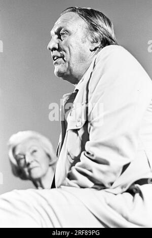 American film and stage director, producer and screenwriter Joseph Losey (1909-1984) with film critic Dilys Powell (1901-1995) in a Q&A session at CINEMA CITY - An Exhibition of 75 Years of Moving Pictures at the Round House, London NW1 in October 1970 Stock Photo