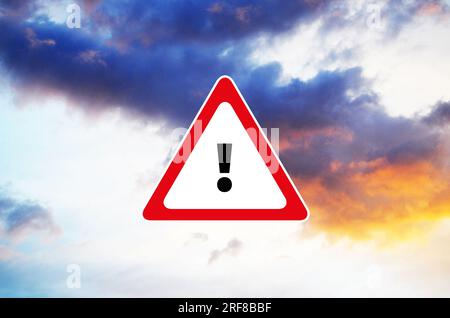 text with exclamation mark on sky background Stock Photo - Alamy