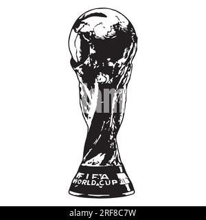 FIFA World Cup Trophy Black and White, Vector Illustration Abstract Black and White Editable image Stock Vector