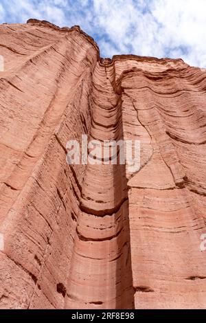 The Wall, a geologic feature of eroded Talampaya Formation sandstone in ...