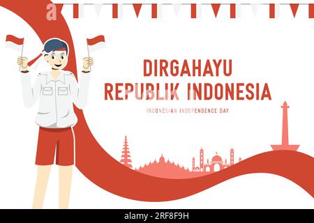 Indonesian independence day template Stock Vector
