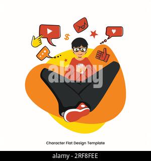 Simple flat design character vector illustration Stock Vector