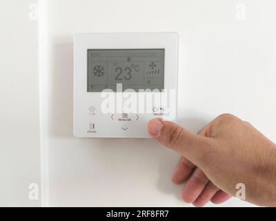 Double scale alcohol thermometer with ambient temperature plus 23 Celsius  or 73 Fahrenheit degrees. Silver plastic vertical air thermometer isolated  Stock Photo - Alamy