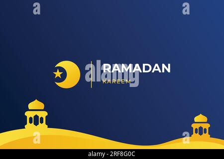 Clean and minimalist Ramadan Kareem template design used for greeting card. Vector illustration Stock Vector