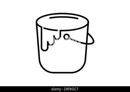 Paint Bucket icon. icon related to painting. line icon style. Simple vector design editable Stock Vector