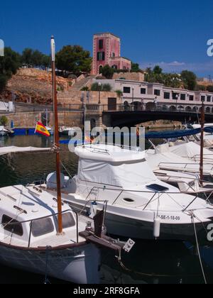 Pleasure boats in the port of Ciudadela, Menorca .Barcos de recreo en el puerto de Ciudadela, Menorca. Stock Photo