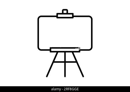 Easel icon. icon related to painting. stand used to hold the canvas. line icon style. Simple vector design editable Stock Vector