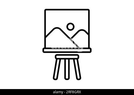 Canvas board icon. icon related to painting. Painting surface. line icon style. Simple vector design editable Stock Vector